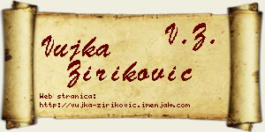 Vujka Ziriković vizit kartica